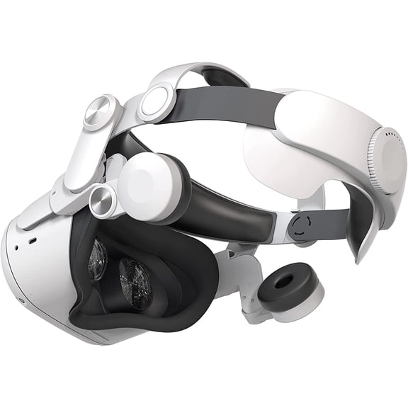 Oculus/Meta Quest 2 Compatible Design Halo Headband, Oculus Quest 2 Compatible Adjustable Headband and Ear Muffs Accessory, Enhances Support and Game Immersion, Reduces Stress on VR Headset