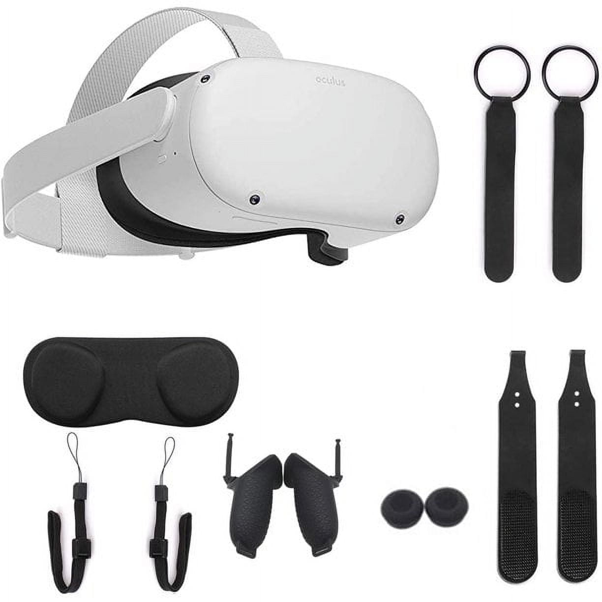 Berolige tilbagemeldinger hver for sig Oculus Quest 2, 256GB White, Advanced All-in-One Virtual Reality VR Gaming  Headset, Touch Controllers, Bundle with 10Ft Link Cable and Knuckle Strap  and Grip Cover and Hand Strap and Lens Cover Accessories -