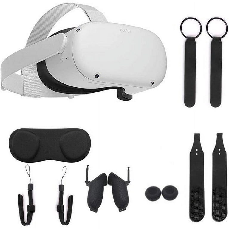 Oculus Quest 2 -128 GB White, Advanced All-in-One Virtual Reality VR Gaming  Headset, Touch Controllers, Bundle with 10Ft Link Cable & Knuckle Strap & 