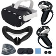 thumbnail image 1 of for Oculus Quest 2 Accessories, YiLBX Quest 2 VR Silicone Face Mask, VR Shell Cover, Quest 2 Touch Controller Grip Cover, Protective Lens Cover, Disposable Eye Cover - Black, 1 of 5