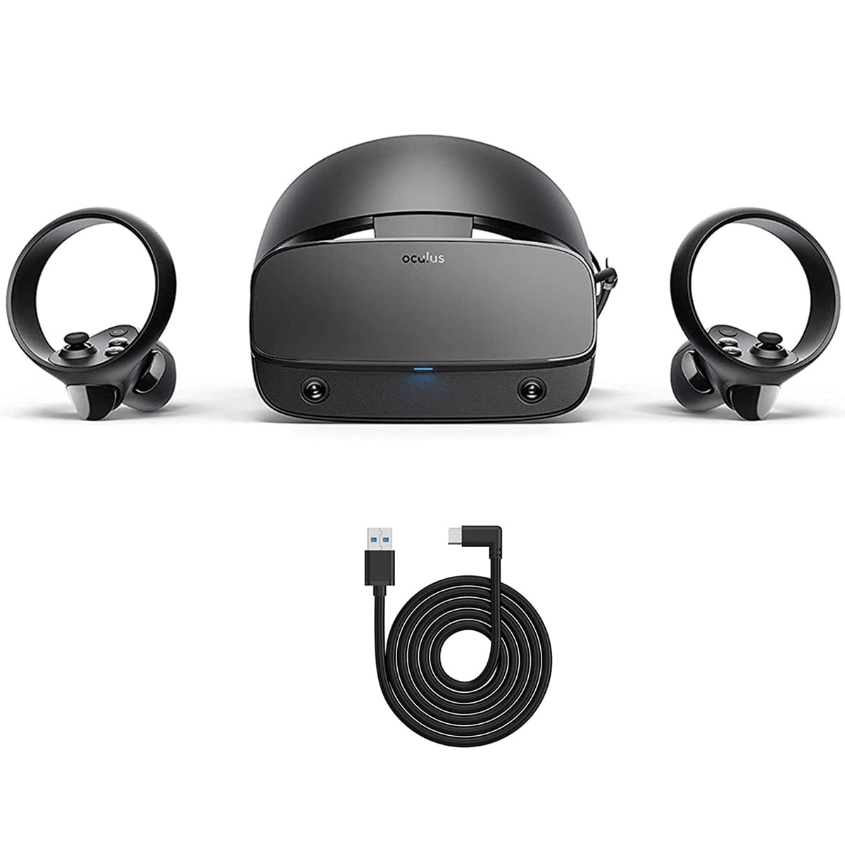 Oculus - Rift S PC-Powered VR Gaming Headset - Black, Two Touch  Controllers, Fit Wheel Adjustable Halo Headband, Motion Insight Tracking  Sensor,