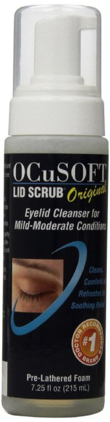 Ocusoft Lid Scrub Foaming Eyelid Cleanser pre-lathered foam, 7.25 oz