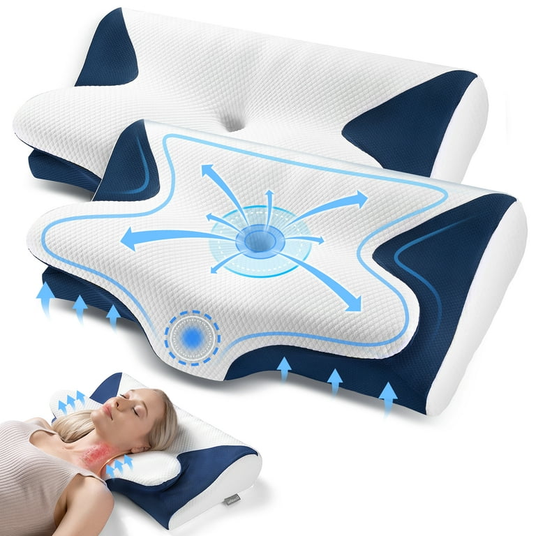 Cervical Pillow for Neck Pain Relief, Contour Memory Foam Neck Pillows, Ergonomic Orthopedic Sleeping Bed Support Pillow for Side Back Stomach