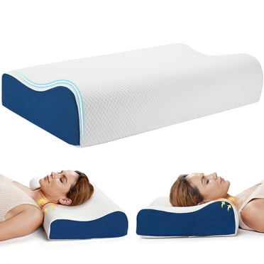 Ocuuziisu Cervical Pillow for Neck and Shoulder Pain Relief, Memory Foam Neck Support Pillow for Sleeping, Ergonomic Orthopedic Bed Pillow for Side Back Stomach Sleepers for Adults