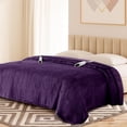 thumbnail image 1 of Ocuuziisu Electric Blanket 90" x 100" King Size Heated Blanket, Flannel and Sherpa, 10 Hour Auto-off, 9 Heat Settings, Fast Heating, Machine Washable, Purple, 1 of 11