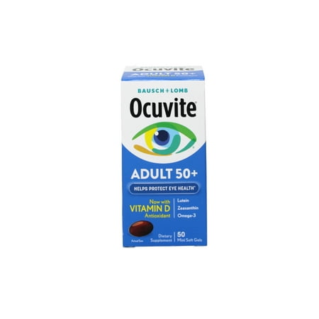 Ocuvite Adult 50+ Eye Health Dietary Supplement, Mini Soft Gels, 50 Count (Pack of 2)