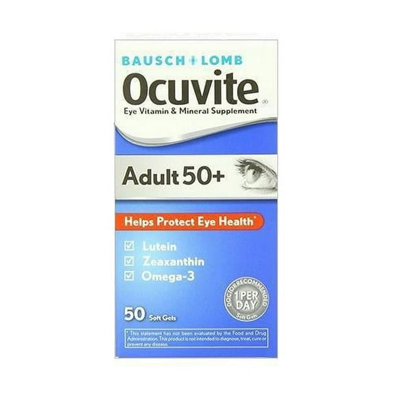 Ocuvite Adult 50 Plus Eye Vitamin And Mineral Supplement, Soft Gels, 50 Softgels
