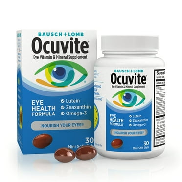 Ocuvite Eye Health Eye Vitamins and Minerals with Lutein and Zeaxanthin and Omega 3 Softgels, 30 Count