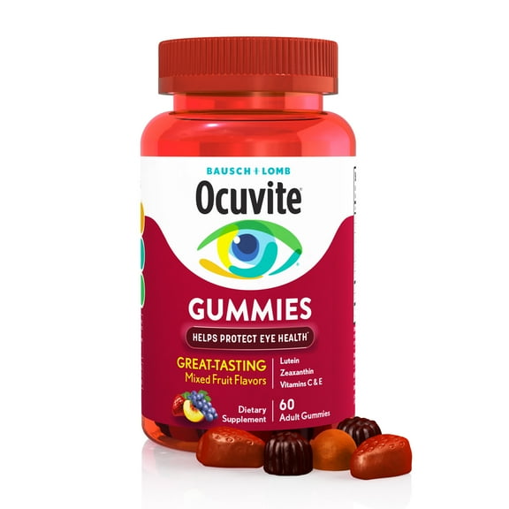 Ocuvite Eye Vitamin & Mineral Supplement, Eye Health Adult Gummies, Contains Lutein & Zeaxanthin, 60 Gummies