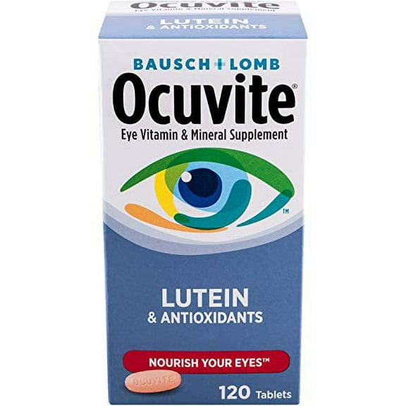 Ocuvite Eye Vitamin & Mineral Supplement Tablets, Lutein & Antioxidants, Nourish Your Eyes, 120 Count