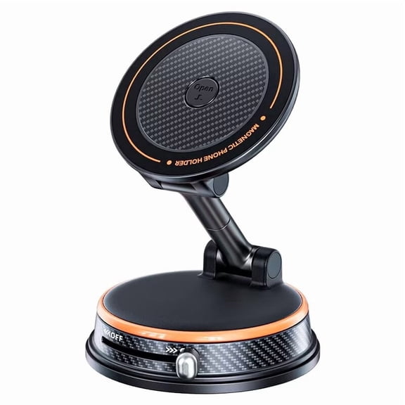 Ocyclone A15 Vacuum Magnetic Phone Holder for Car - Suction Cup Phone Mount 360° Adjustable Foldable for iPhone, Equipped with Aromatherapy Function - Orange