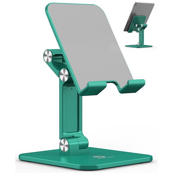 Ocyclone Tablet Stand, iPad Stand Holder for Desk, Foldable iPad Pro Holder Portable Monitor Stand, Travel Home Office Desk Accessories Compatible with 4-15.6" Kindle iPad Tab iPhone - Green