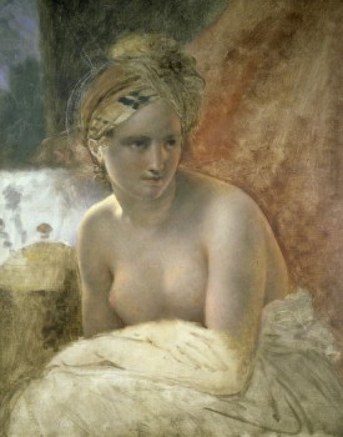 Odalisque Anne-Louis Girodet de Roucy-Trioson (1767-1824French) Musee Girodet Montargis Canvas Art - Anne-Louis Girodet de Roucy-Trioson (24 x 36)