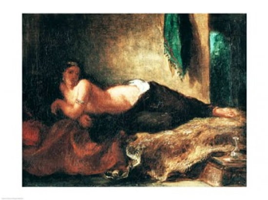 Odalisque Canvas Art - Eugene Delacroix (24 x 18)