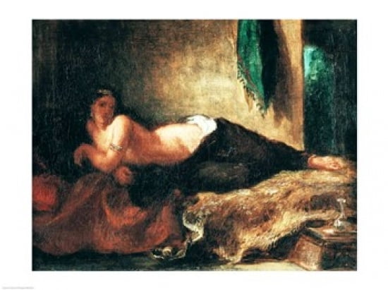 Odalisque Canvas Art - Eugene Delacroix (36 x 24)