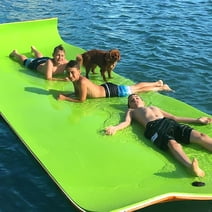 Odaof 12' x 6' Floating Water Mat for Kid and Adults, 3-Layer Foam Water Floating Pad for Lake, River, Ocean, Pool(Orange-Green)
