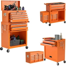 Torin 17-Inch Plastic Tool Box,3-Tiers Multi-Function Storage Portable  Toolbox Organizer, Black/Orange ATRJH-3430T