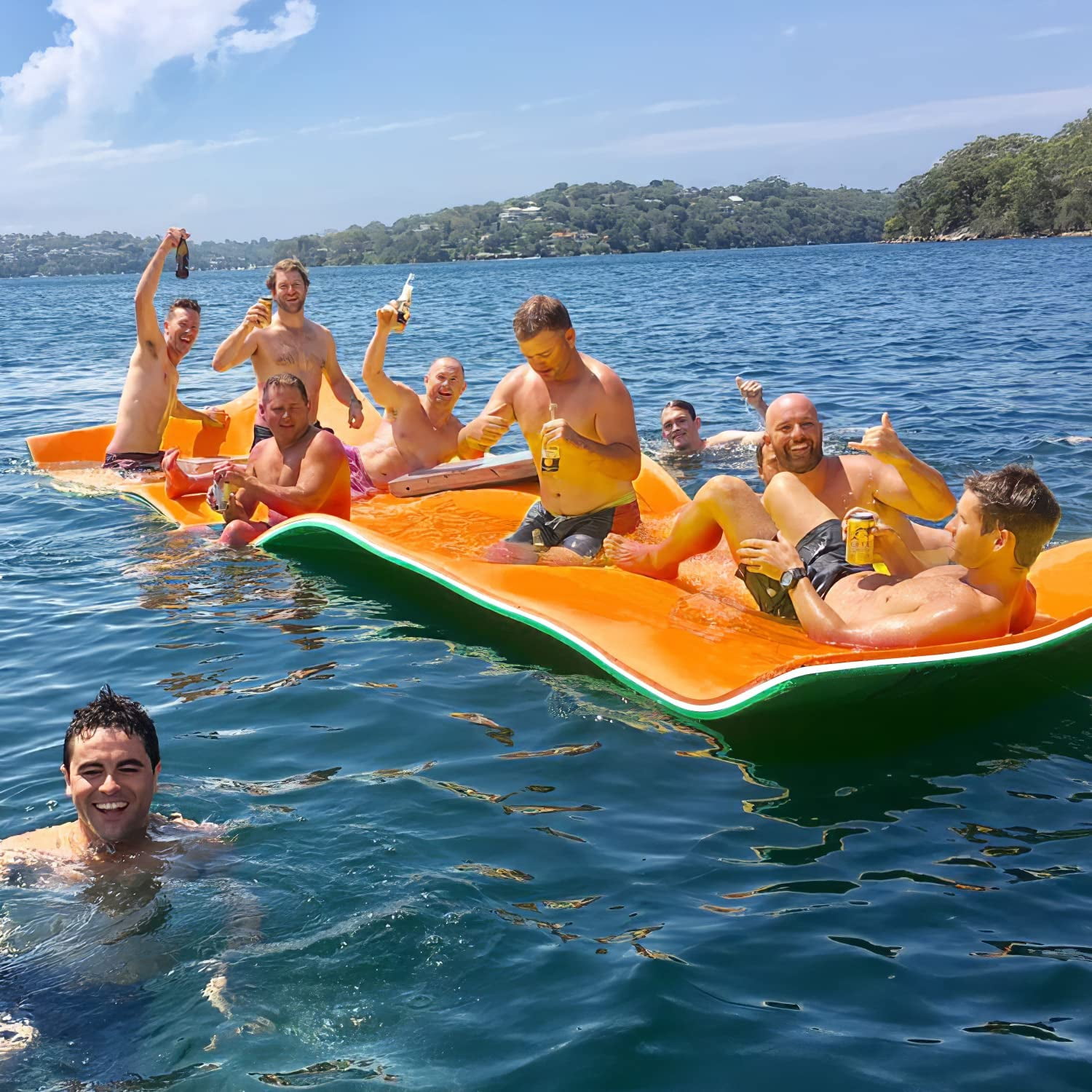 Odaof 9' x 6' Floating Water Mat for Kid and Adults, 3-Layer Foam Water ...