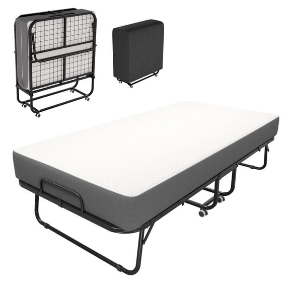 Odaof Folding Bed with Mattress for Adults, Foldable Bed, Portable Rollaway Bed, Space-Saving Easy Storage,75"x 31"