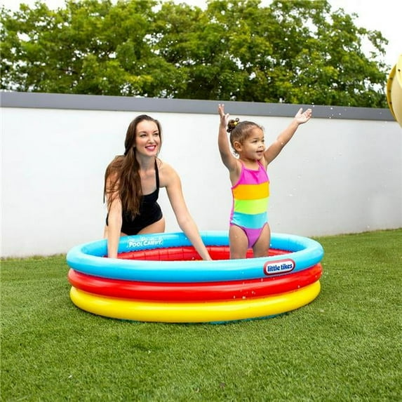Odash Little Tikes 3-Ring Inflatable Kiddie Pool LT6045LT1 - Multicolor, 4 ft Round