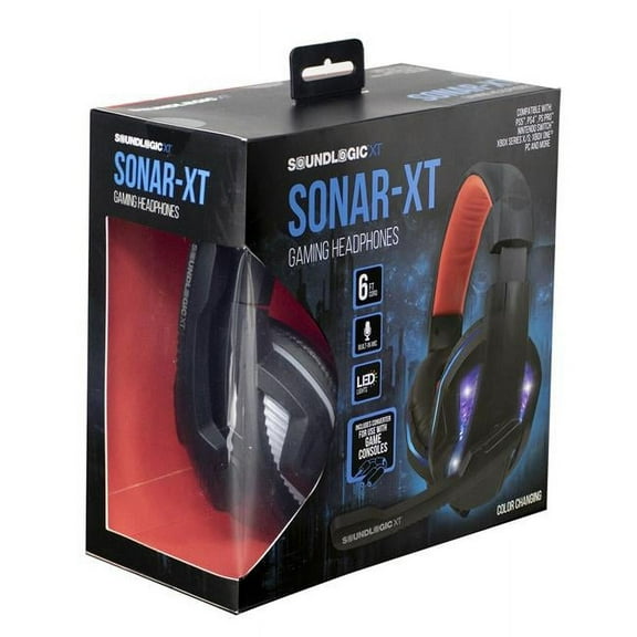 Sounglogic Sonar-XT Over the Ear Wired Gaming Headphones with LED Lights & Built-in MIC