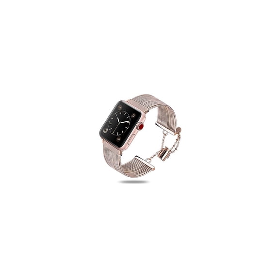Worryfree Gadgets Alloy Metal Tassel Wristband for Apple Watch Rose Gold 38/40/41mm (SS012RG-38)
