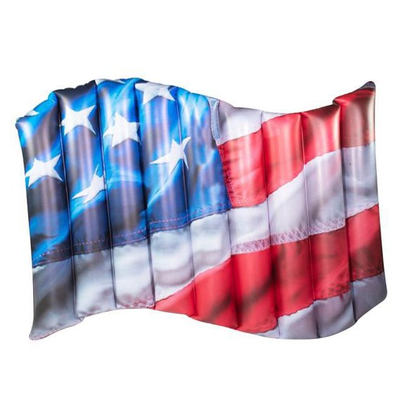 Odash US4425US Deluxe 2 Person Waving Pool Island Raft, Stars & Stripes