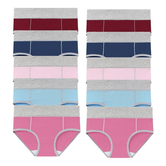 Odbmxy 10 PC Cotton Panties for Women High Waist Briefs for Women Plain Soft Comfy Pink Panties