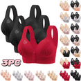 thumbnail image 1 of Odbmxy 3 PC Plus Size Womens Bras Wireless Push up Ladies Bras Plain Color Leisure Full Coverage Support Bras, 1 of 10