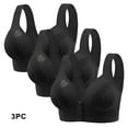 thumbnail image 1 of Odbmxy 3PC Women Bras Push up Wireless Womens Plus Size Bras Full Coverage Daytime Button Bow Bras,Black L, 1 of 9