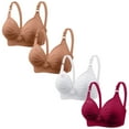 Odbmxy 4 PC Womens Bras Under 10 Wireless Push up Bras for Women