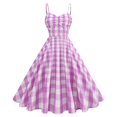 thumbnail image 1 of Odbmxy A-Line Midi Dresses for Women Plus Size V-Neck Sleeveless Womens Plus Size Dress Vacation Tunic Plaid Dresses,Purple XXL, 1 of 7