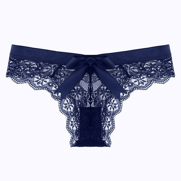 Odbmxy Briefs Womens Plus Panties Lace High Cut Plus Size Underwear Women Floral Blue Thong G-Strings Panties