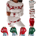 thumbnail image 1 of Odbmxy Christmas Sweaters for Women 2024 Pullover Long Sleeve Womens Plus Size Sweaters Knit Holiday Loose White Sweaters, 1 of 7