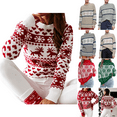 thumbnail image 1 of Odbmxy Christmas Sweaters for Women Long Sleeve Pullover Womens Oversized Sweater Comfy Regular Knitted White Sweaters, 1 of 8