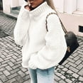 thumbnail image 1 of Odbmxy Chunky Sweater Women Pullover High Neck Long Sleeve Womens Sweaters Fall Loose Thick Knit Solid Color White Sweaters, 1 of 5