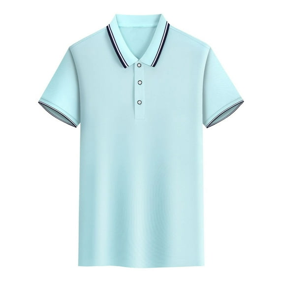 Odbmxy Collared Men Short Sleeve Polo Shirt Shirts for Men Loose Daily Solid Color Comfortable Leisure Shirts,Green S