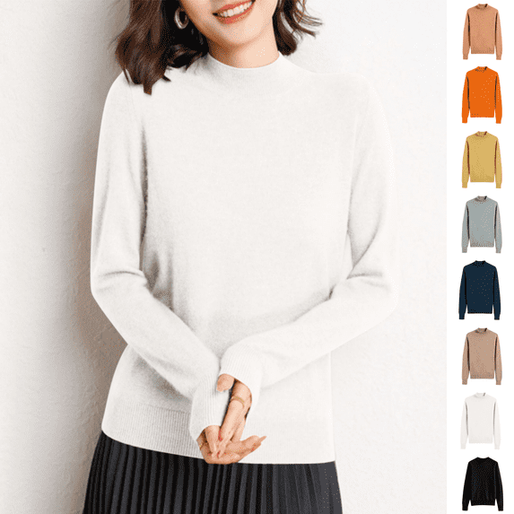 Odbmxy Cotton Oversized Sweaters for Women Long Sleeve Fall Sweaters for Women Layering Relaxed Fit Solid Knit Sweaters