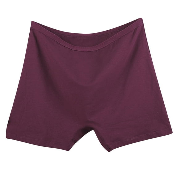 Odbmxy Cotton Panties for Women Boxers Womens Plus Underwear Boyleg Brown Leisure High Waist Solid Color Ice Silk Panties