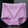 thumbnail image 1 of Odbmxy Cotton Plus Size Womens Panties Seamless Lace Women Brief Panties High Waist Solid Color Purple Panties, 1 of 6