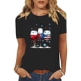 thumbnail image 1 of Odbmxy Cotton T-Shirt for Women Short Sleeve Fourth of July Women Tops Black Regular Tunic Party Graphic Casual Tops, 1 of 8