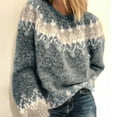 thumbnail image 1 of Odbmxy Cotton Women's Sweaters Pullover Long Sleeve Fall Sweaters for Women 2024 Graphic Loose Warm Gray Knitted Sweaters, 1 of 3
