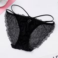 thumbnail image 1 of Odbmxy Cotton Womens Plus Panties High Cut Womens Thong Panties Plain Black Breathable Ruffles Underpants, 1 of 5