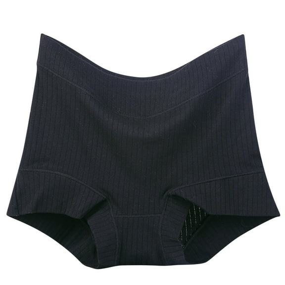 Odbmxy Cotton Womens Plus Underwear High Waisted Womens Panties Solid Color Comfy Ice Silk Stretch Panties,Black 2XL