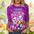 thumbnail image 1 of Odbmxy Easter Clothes Women Plus Size Graphic 3/4 Sleeve Summer T-Shirts Women Going Out Leisure Pink Pullover Tops, 1 of 5