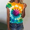 thumbnail image 1 of Odbmxy Graphic Womens Tee Shirts Plus Size Short Sleeve Womens Top Tie-Dye Loose Daytime Leisure Workout Tops,L, 1 of 5