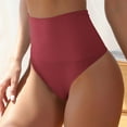 thumbnail image 1 of Odbmxy High Cut Womens Panties Plus Size Seamless Briefs for Women High Waist Tummy Control Red Solid Color Panties, 1 of 5