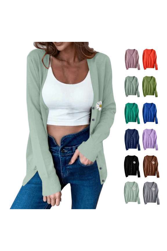 Knit Woman's Cardigan Lightweight Long Sleeve Womens Plus Size Sweater Button Down Fall Casual Green Sweaters,3XL