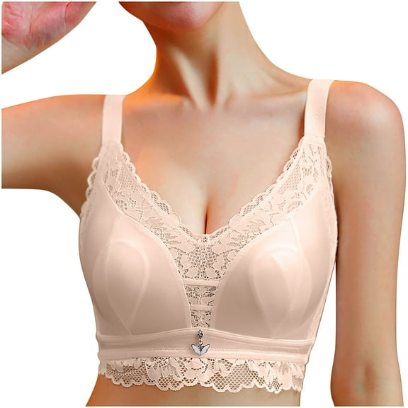 Odbmxy Lace Bras for Women Plus Size Push up Wireless Women's Underwear and Bras Full Coverage Everyday Beige Solid Bras