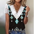thumbnail image 1 of Odbmxy Lace Women's Blouses Short Sleeve Summer Womens Tops Plus Size Office Breathable Graphic Casual Loose Tops, 1 of 5